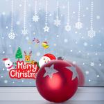 Living Room Bedroom Holiday Christmas Window Stickers Ransferable Glue