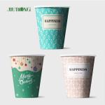 Food Grade PE Coated Biodegradable Paper Cups Fan Beverage Packaging