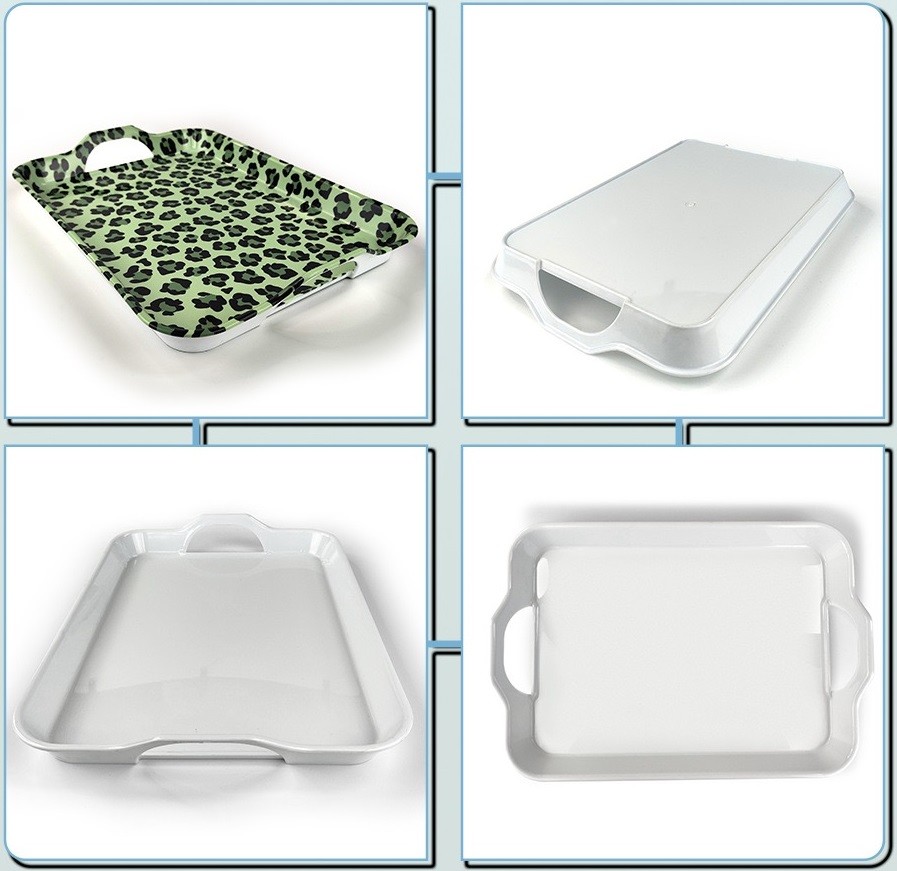DIY Custom Sublimation Plastic Double-Handled Tray For Sublimation Printing