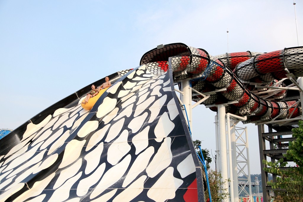 Adult Fiberglass Water Slide Galvanized Carbon Steel Frame King Cobra Slide for Water Park