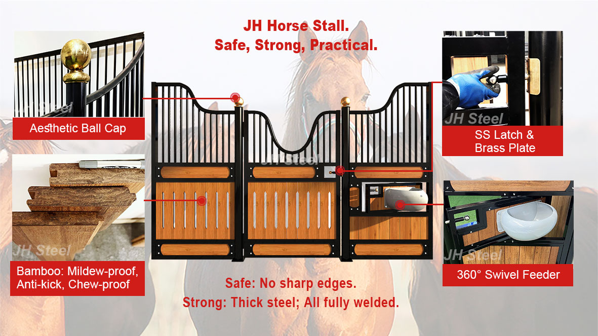 Indoor Strong Simple Portable Horse Stable 2.2m 7.2inch Height Customization