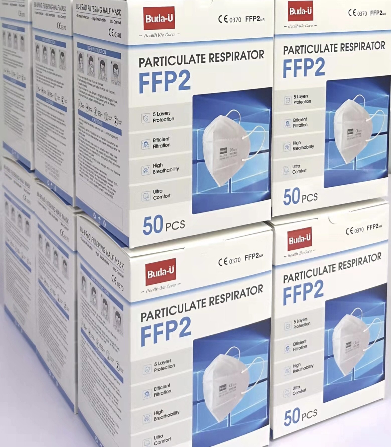 EU Standard Disposable FFP2 Nonwoven Face Mask FFP2 NR Particulate Respirator , With CE0370