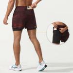 Camo Running Shorts Men 2 in 1 Double-Deck Quick Dry Gym Sport Shorts Fitness