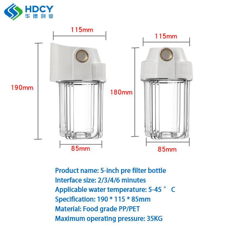 5 "Clear Filter Bottle Water Purifier Prefilter Home Water Purifier Filter Cartridge Water Filter