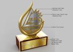 Enterprise Custom Metal Trophies Shiny Gold Plated With Embossed Logo