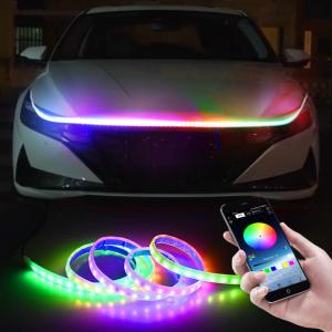 Quality Flexible 12V Led Car Hood Lights Strip Auto Engine Cover Atmosphere Daytime Running Light wholesale