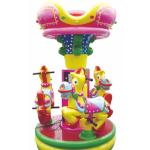 3 seats crown merry go round with durable horse design for kids amusement park