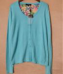 80% Viscose 20% Nylon Blue Cardigan Womens Fashion Chunky Cardigan Womens