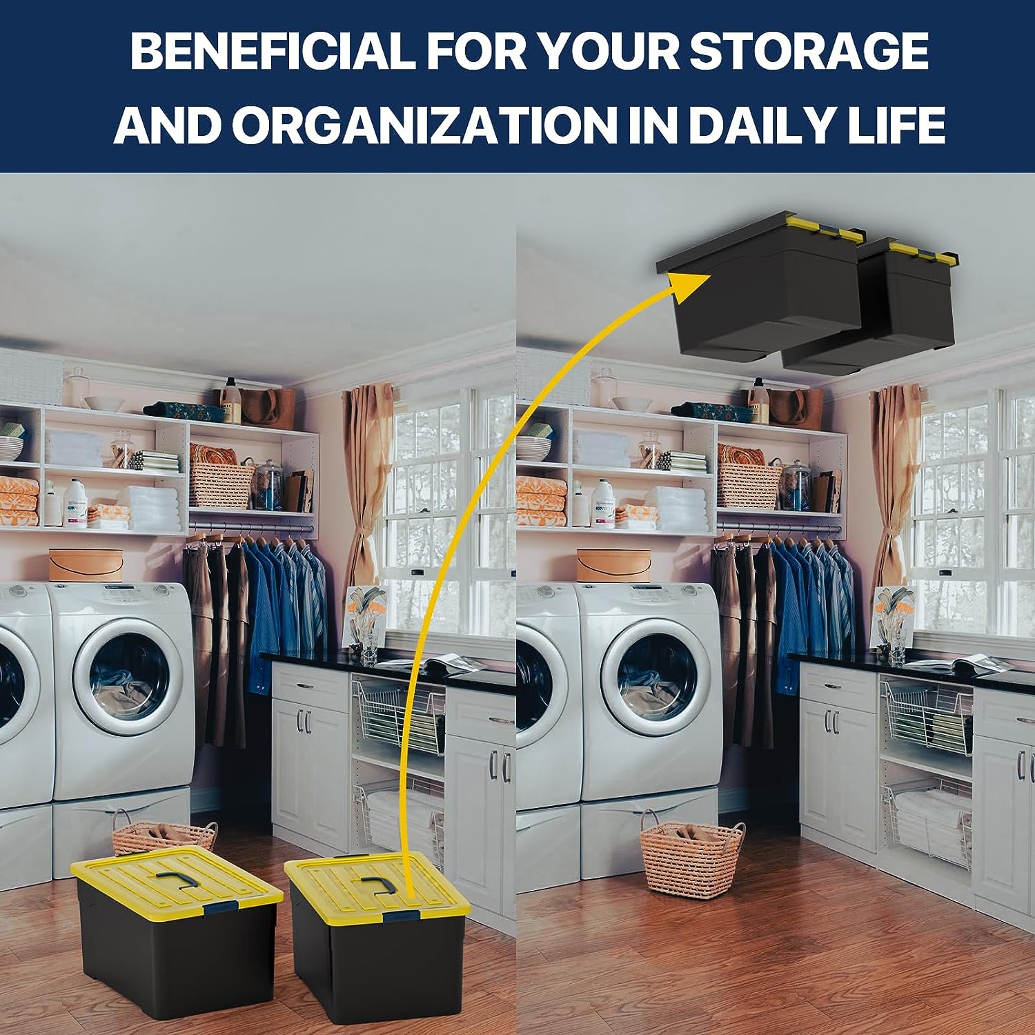 Efficiently Organize Your Garage with Garage Storage Alloy Steel Overhead Tote Slide