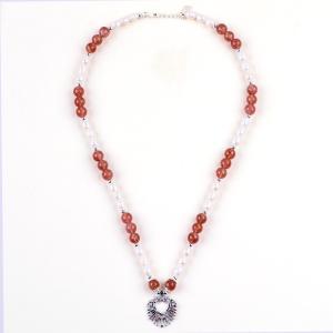 Quality Women Strawberry Quartz 5mm White Freshwater Pearl Necklace wholesale