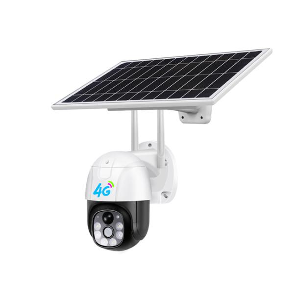 plastic outdoor low power consumption mini 1080P 2MP 4G WIFI PT camera solar