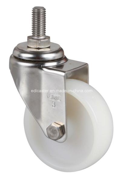 White Stainless 4" 90kg Threaded Swivel Tpa Caster S3434-23 for Heavy-Duty