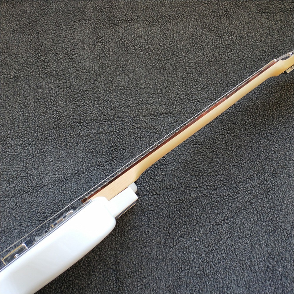 Custom Shop,Jaguar model with White Top,6 Strings Electric Guitar,Slivery hardware,Black Guardplate