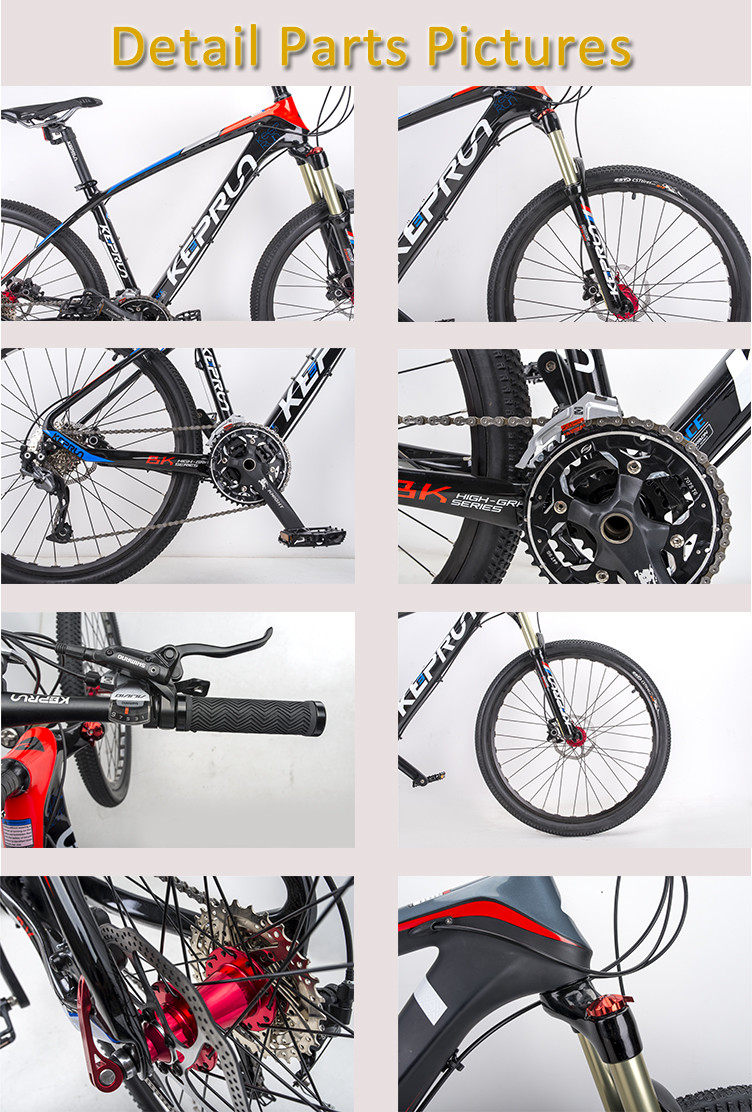 26/27.5 inch carbon fiber moutain bike MTB with Shimano 27/30 speed shifting system