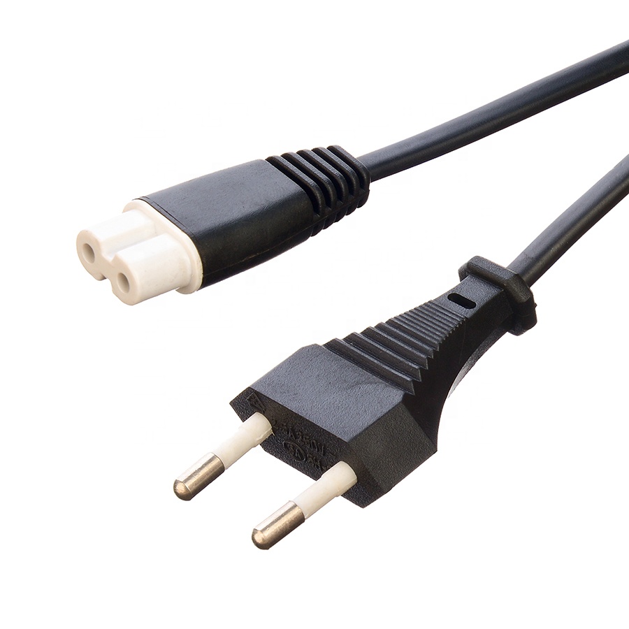 2.5A 2 Pin Plug Power Cords Black Kettle Plug with Connector or Socket Oxygen Free Bared Stranded Copper Conductor