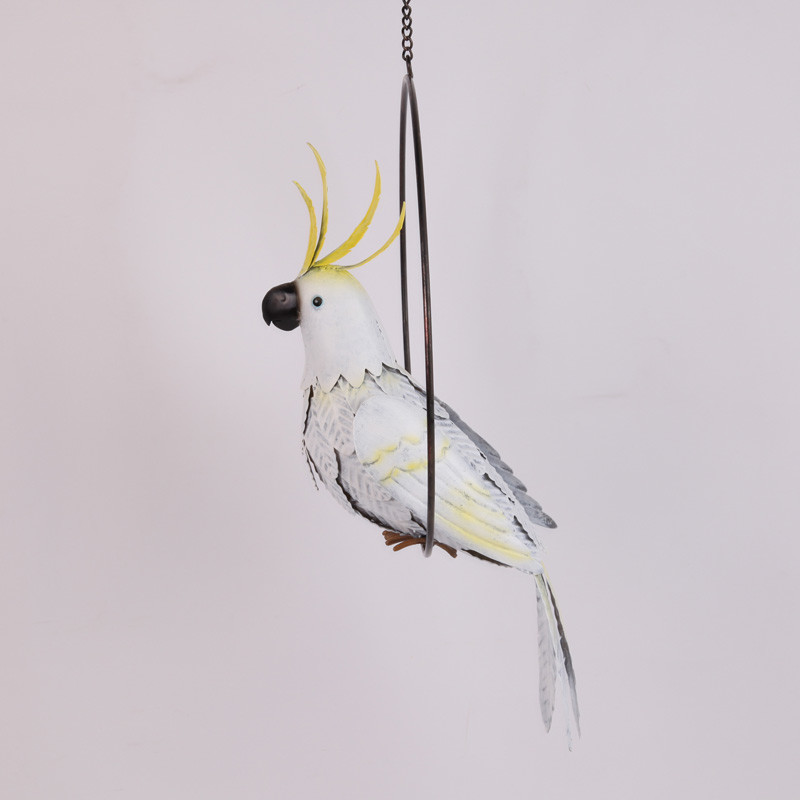 Artistic Vintage Style Weatherproof Metal Parrot Silhouette Garden Decoration