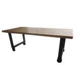 Metal Legs Iron Base Distressed Pine Dining Table Restaurant Home