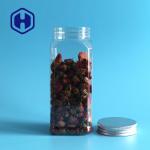 580ml Square PET Plastic Jar For Food Airtight Wide Mouth Empty Aluminum Screw