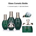50ml 100ml 120ml Oval Green Glass Cosmetic Bottles Skincare Packaging Set For
