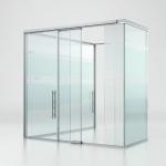 Aluminum Frame Panoramic Office Glass Partition Wall For Sliding Suspended