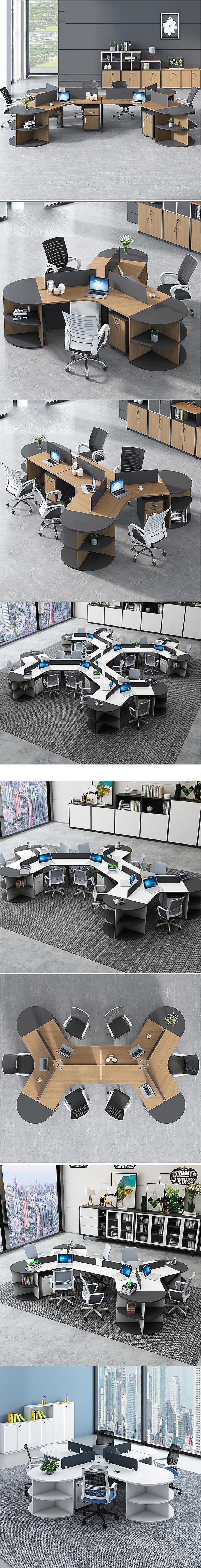 Aluminum Frame Panel/Fabric/Steel Office Desk And Chair Combination