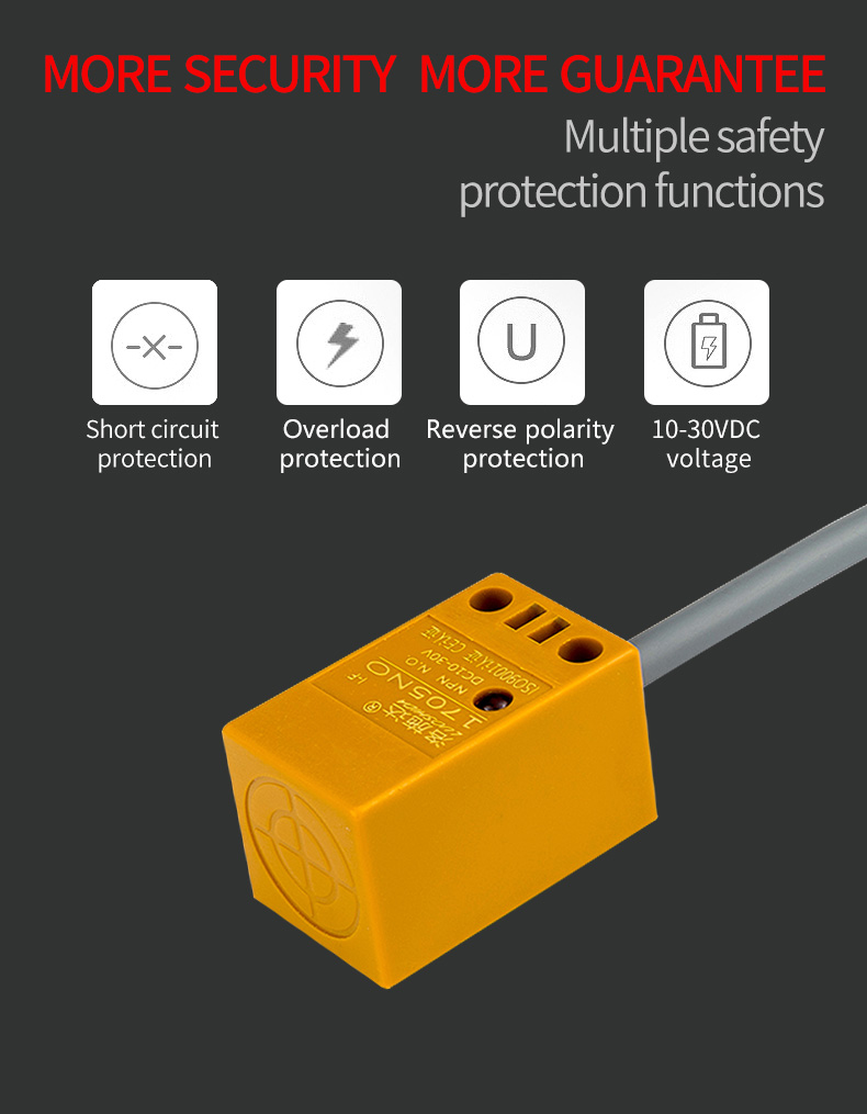 LUOSHIDA Square Inductive Proximity Sensor 12V / 24V DC Q17 Q18 Q18C Size ABS Housing
