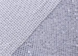 Quality Metallic Sequin Mesh Fabric 3mm Silver Sequin Dress 45*150cm SGS wholesale