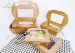 Deli / Street Food Kraft Paper Take Out Boxes , Windowed Disposable Salad Boxes