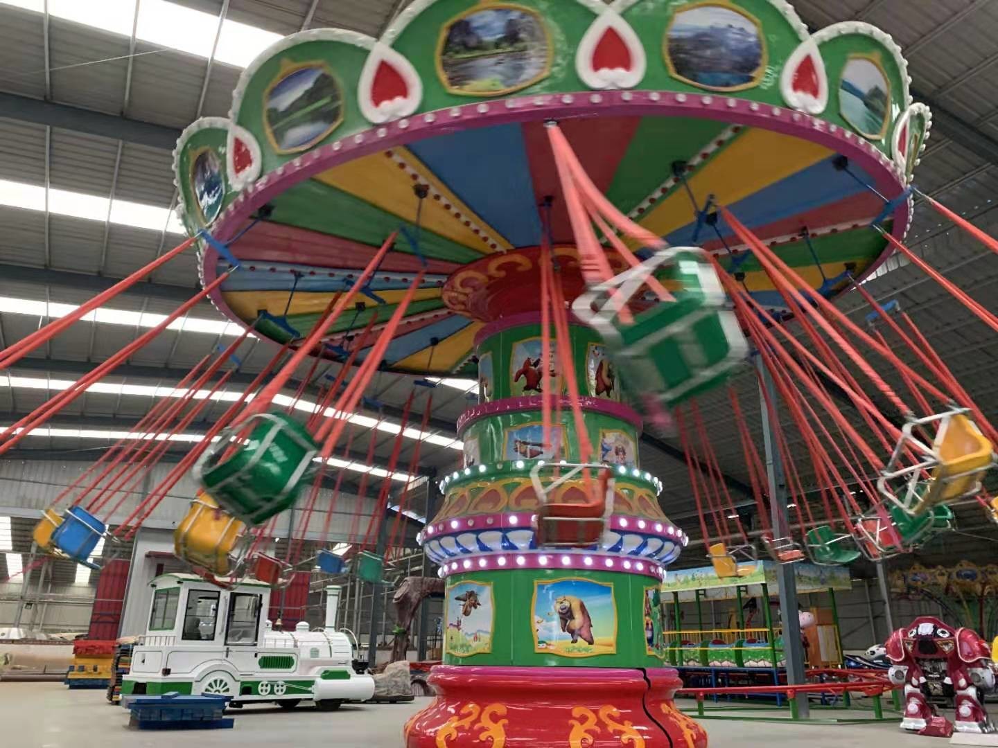Shaking head flying chair 16 seats covering Diameter 10M Voltage 380 V