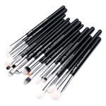 Jessup 15pcs Black/Silver Eyeshadow Eyebrow Shader Natural-synthetic Hair Makeup