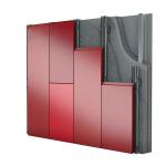 Laser Cut Aluminium Curtain Wall Solid Dibond Grid Corrugated Decoration