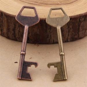 Quality Die Casting Innovative Wedding Favor Engrave Antique Key Shape Beer Bottle Opener Keychain, Cheap Promotion Gift wholesale