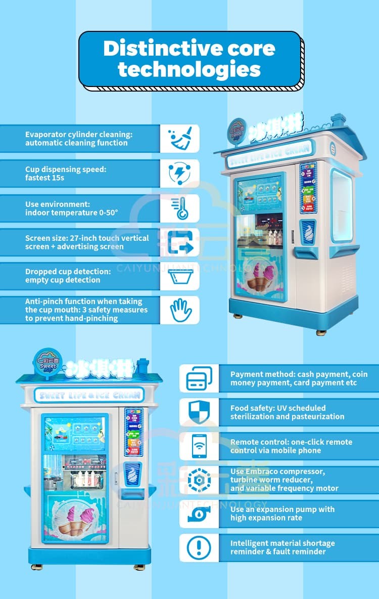 Soft Serve Ice Cream Automatic Machine , Vending Ice Cream Machine Manufacturers