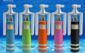 Quality Super Mini Wired Selfie Stick with Groove Folding Clip Colorful Monopod wholesale