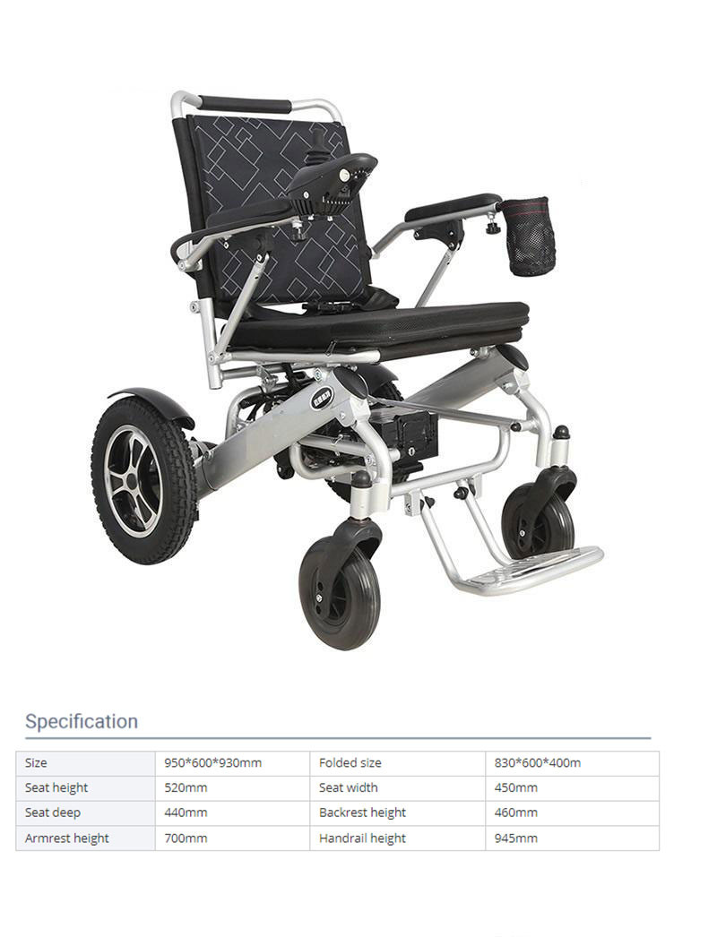 Disabled Light Folding Electric Wheelchair Elderly Electric Travel Wheelchair 950*600*930mm