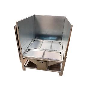 Quality Mild Steel Foldable IBC Container 1000L Galvanised Steel Folding Slope Base Container wholesale