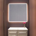 Waterproof Square Acrylic Bathroom LED Light Mirror With AC100-120V Voltage