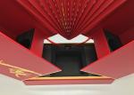 Fan Shaped Open PU Leather Box / Magnetic 3 Wine Bottles Red Paper Cardboard Box