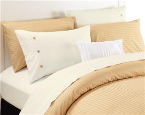 Quality Polyester Cotton Bedsheets Set 4pcs Sateen Stripe Sheets Solid Color Twin Full Queen King Size wholesale