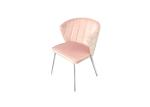 Pink 790mm Modern Leisure Chair With Chrome Metal Steel Leg