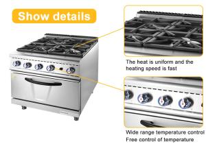 Quality Stainless Steel NG/LPG Cooking Equipment GL-RS-4H Gas Range with R13/4 Connection wholesale