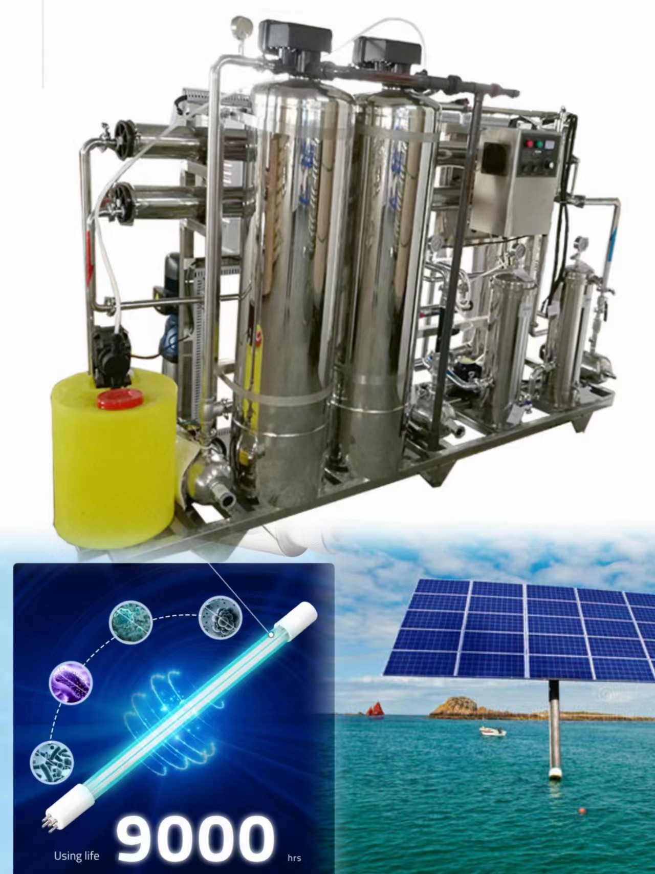Solar Powered Commercial UV Based Water Purification System
