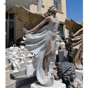 Quality BLVE Bronze Beautiful Angel Statue Life Size Winged Woman Fairy Brass Sculpture Large Garden Decoration wholesale
