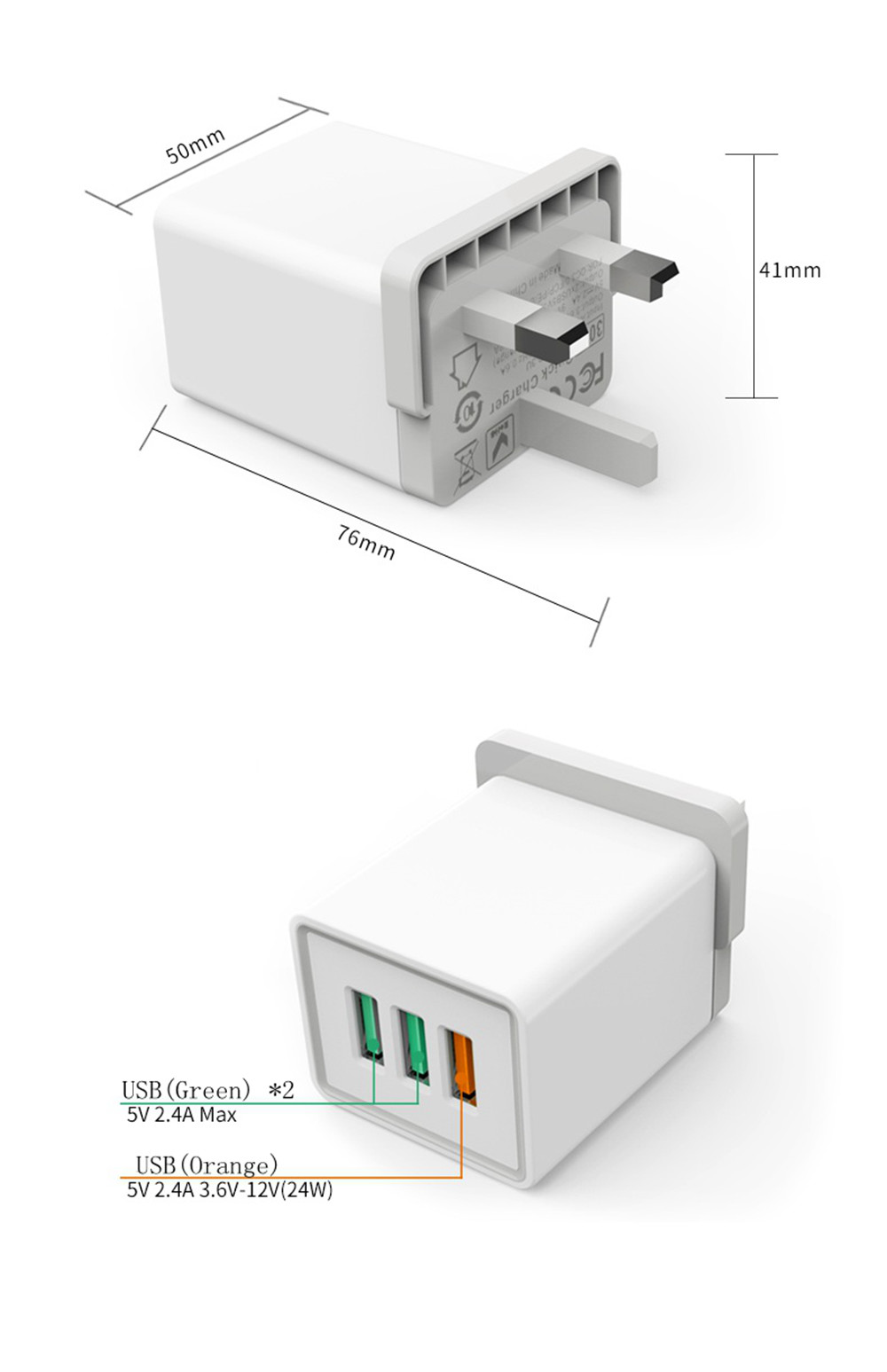 Wall 30 Watt QC3.0 International Cell Phone Charger Adapter