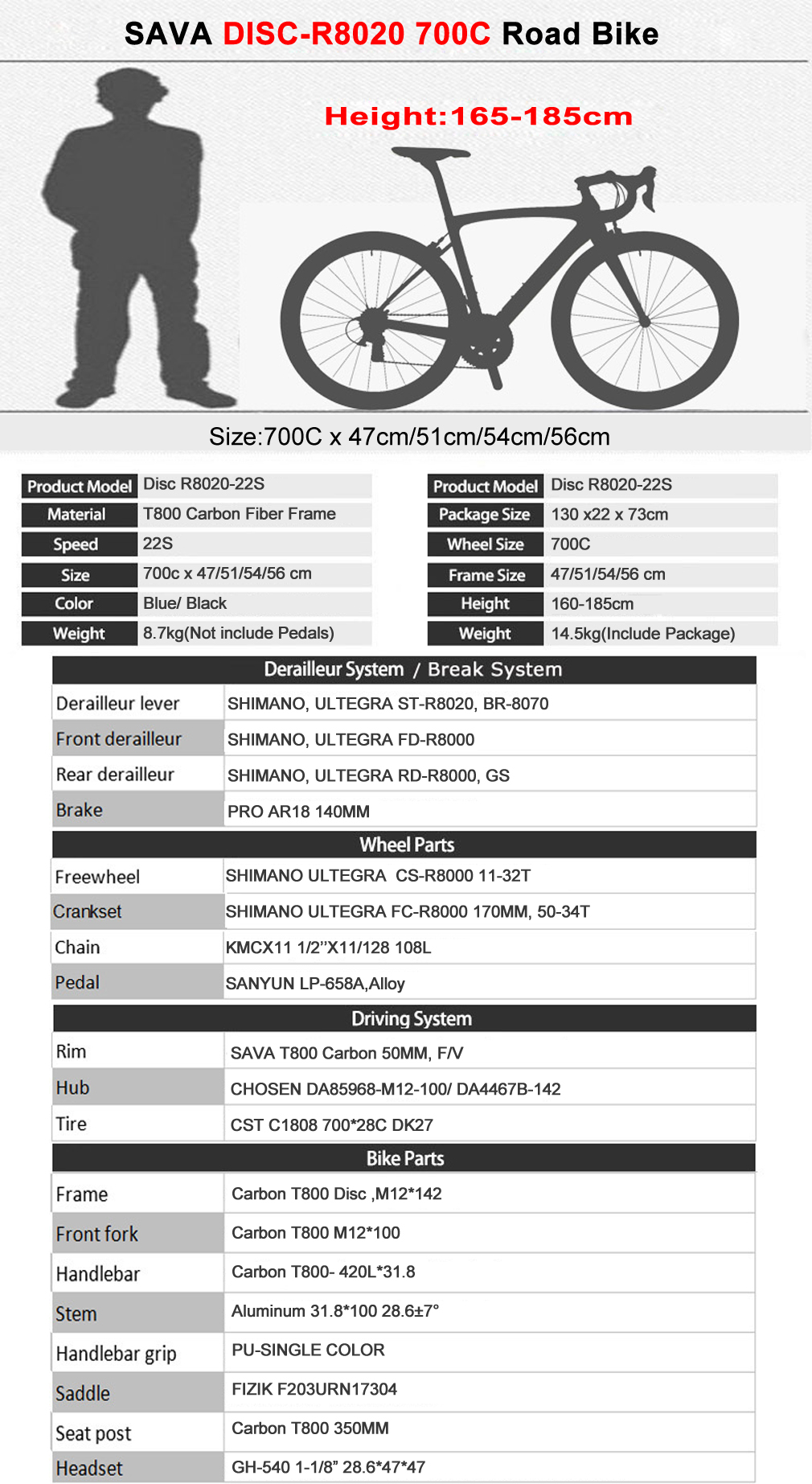 Black Green Carbon Fiber Racing Bike , 8.5kg Shimano Ultegra Bike 22 Speed