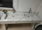 Quartz Stone Artifical Large Stone Slabs Countertop Vanity Snow White Color