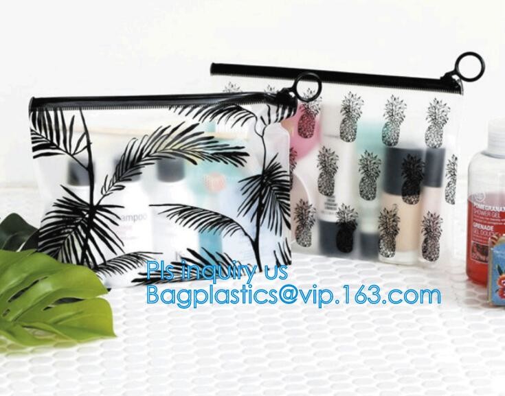 PVC transprent slider bag for packing underwear, Frosted k bag EVA PVC hanger bag for clothes, EVA frost drawstrin