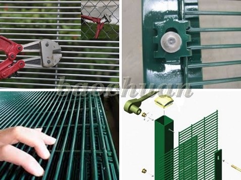 Hot Dipped Galvanized / Powder Coating 358 High Security Fence Metal Frame Eco Friendly