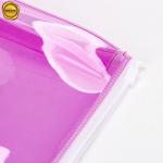 Promotional Clear Waterproof Plastic Cosmetic Packaging Handle Zipper Top Pouch
