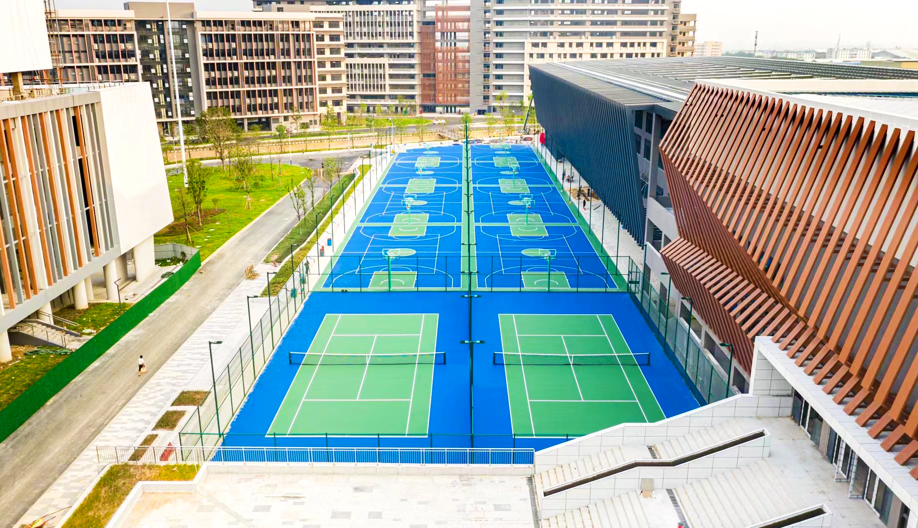 Easy Installation Weatherproof PU Coating Outdoor Prefabricated Basketball Court Pu Binder Multi Sport For Sports Facilities Sport Clubs Educational